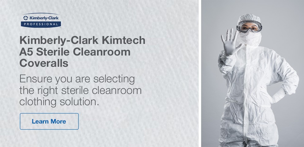 Kimberly-Clark™ Kimtech™ A5 Sterile Cleanroom Coveralls Kimberly-Clark™ Kimtech™ A5 Sterile Cleanroom Coveralls